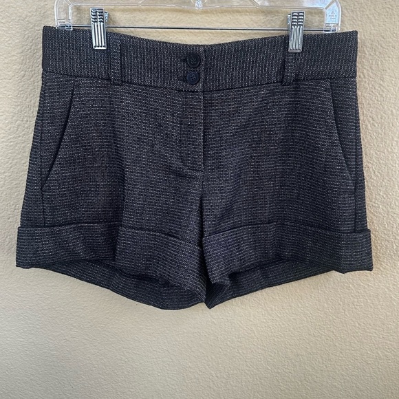 Theory “Hammish Maze” Brown Tweed Cuffed Wool Blend Shorts Size 6 EUC! - Picture 2 of 5